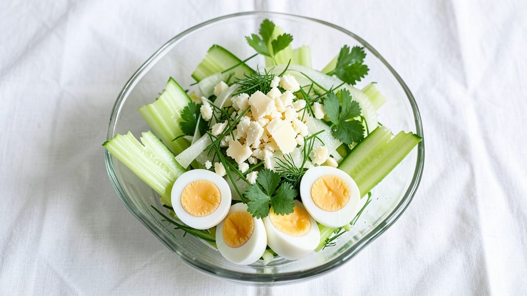 1906 Salad Recipe: Celery Crowns and Herb Cheese Crunch Without Mayo