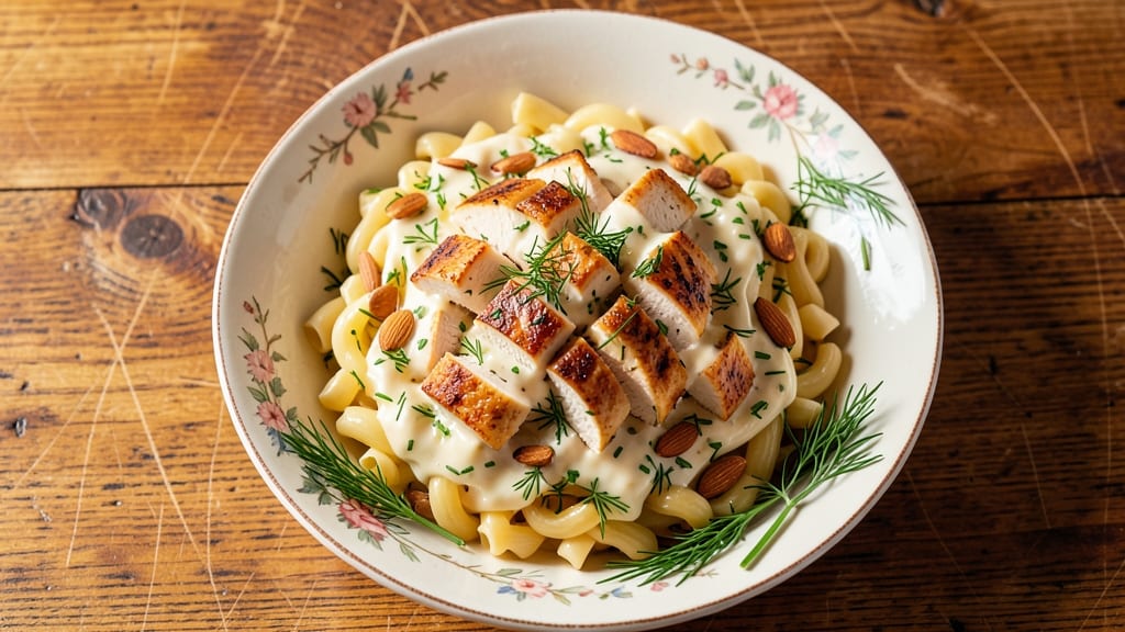 Chicken Macaroni Salad Recipe Lady's Choice: Herb-Infused Cream Cheese Base With Almond Flavor