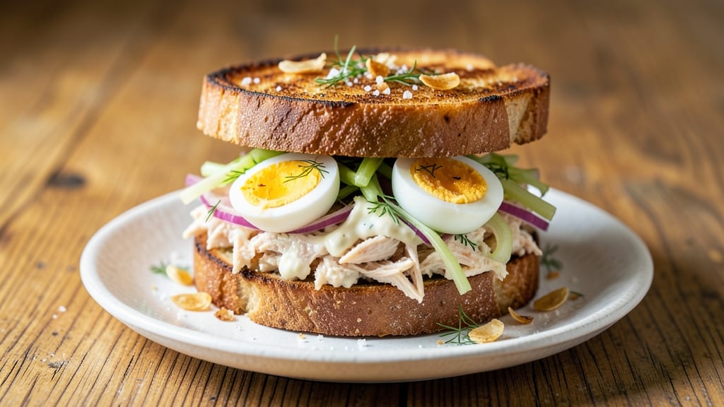 Chicken Salad Sandwich Recipe with Hard Boiled Eggs: Crunchy Celery and Creamy Herb Twist in 15 Minutes