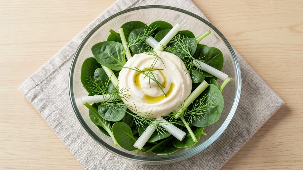 Alton Brown's Spinach Salad Recipe: Herb-Infused Cream Cheese With Crisp Celery Crowns