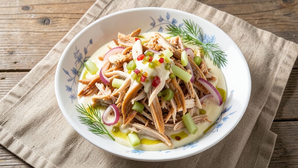 Chicken Salad Recipe With Mayo and Relish: Crisp Celery Crowns and Zesty Relish Twist