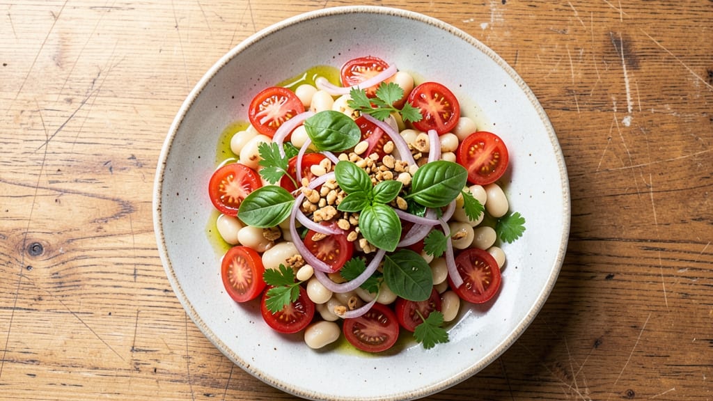 Cherry Tomato and White Bean Salad Recipe: Bright Herb Zing With Crunchy Textures