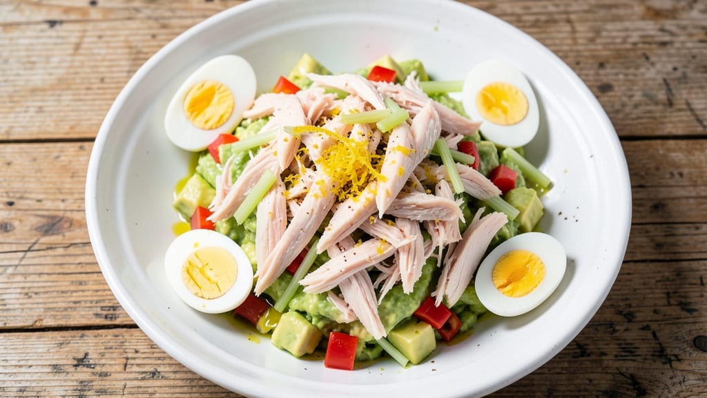 Carb-Free Chicken Salad Recipe: Crisp Celery Crowns and Zesty Avocado Base