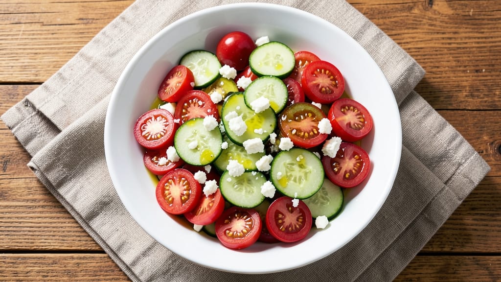 Cherry Tomato, Cucumber, and Feta Salad Recipe: Crisp, Juicy, and Tangy Mediterranean Bite