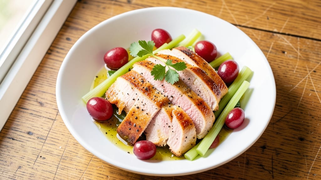 Chicken Salad Recipe With No Mayo and Grapes: Crisp Celery Crowns and Sweet Tart Bite