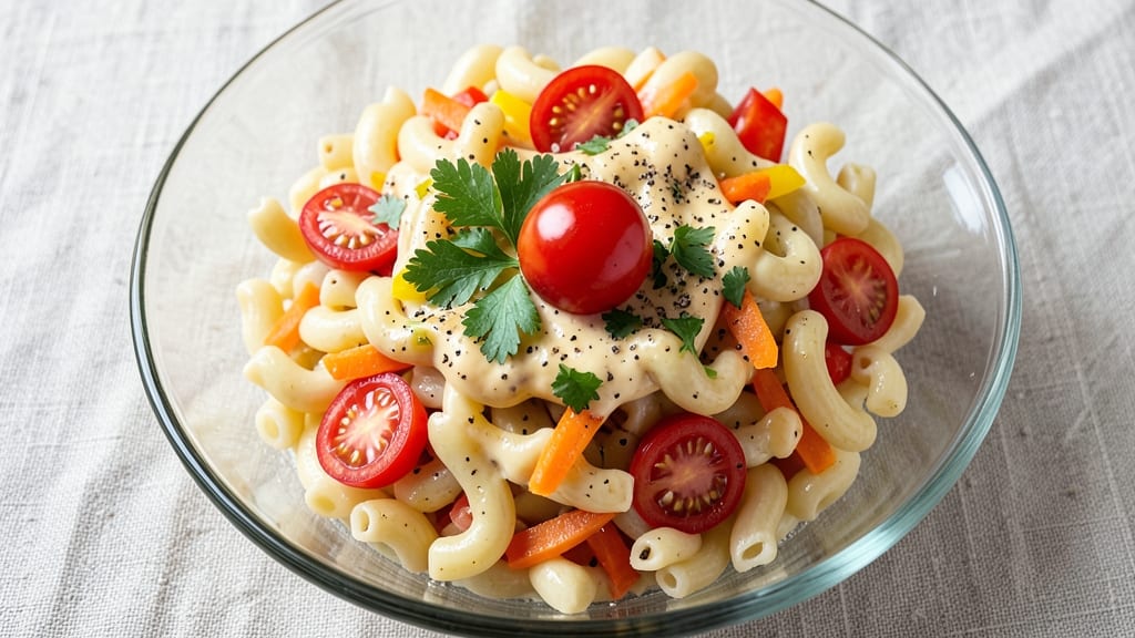Colorful Macaroni Salad Recipe: Vibrant Veggies and Creamy Cheese Twist