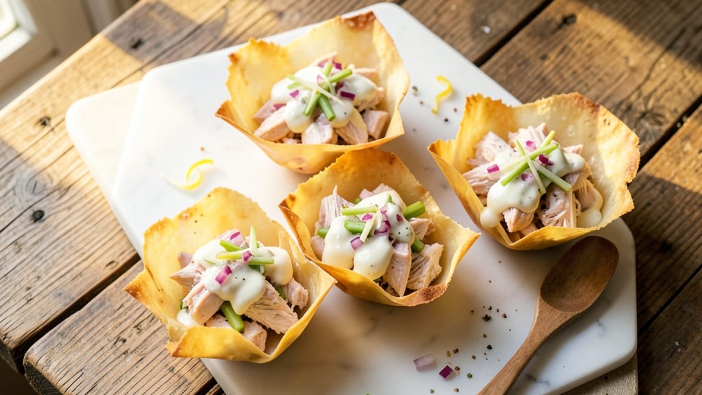 Chicken Salad in Phyllo Cups Recipe: Crispy Edges and Creamy Centers