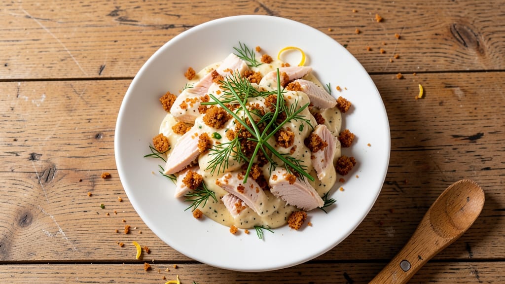 Chicken Salad Bites Recipe: Baked Crispy Croutons and Creamy Herb Dressing Fusion