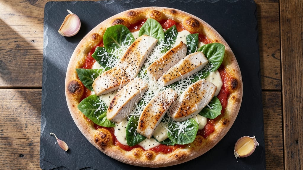 Chicken Cesar Salad Pizza Recipe: Crispy Crust Meets Creamy Herb Cheese Twist