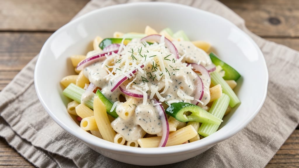 Cheddar Macaroni Salad Recipe with Ranch: Bold Cheese Crunch and Creamy Herb Twist