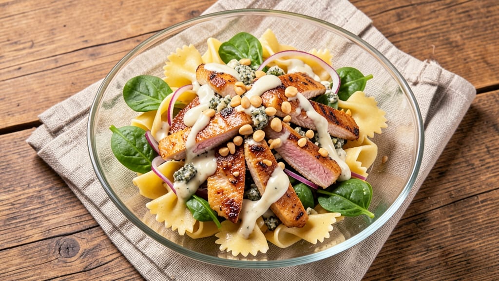 Chicken Gorgonzola Pasta Salad Recipe: Creamy Blue Cheese Twist With Al Dente Noodles