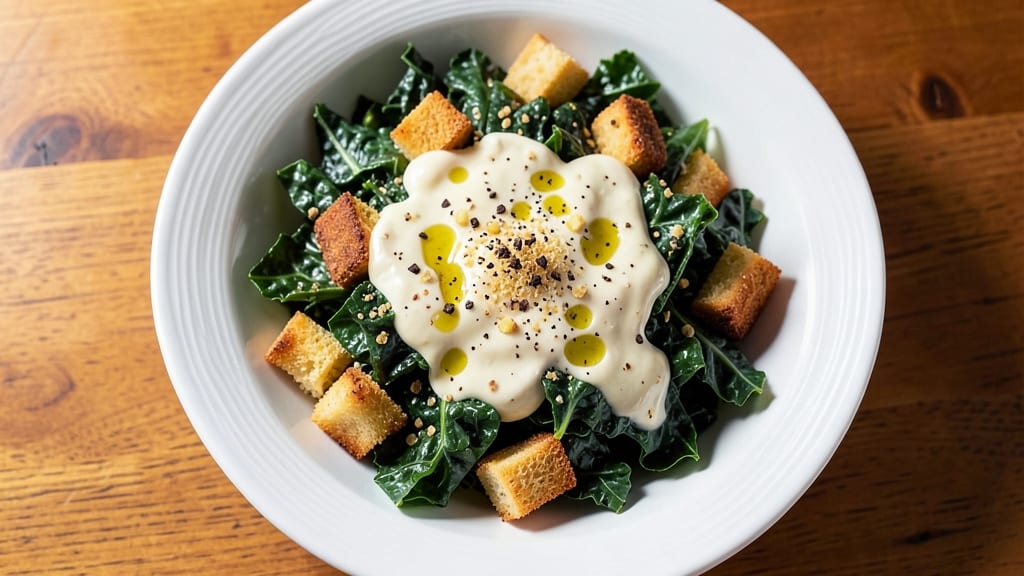 America's Test Kitchen Kale Caesar Salad Recipe: Roasted Garlic and Parmesan Depth
