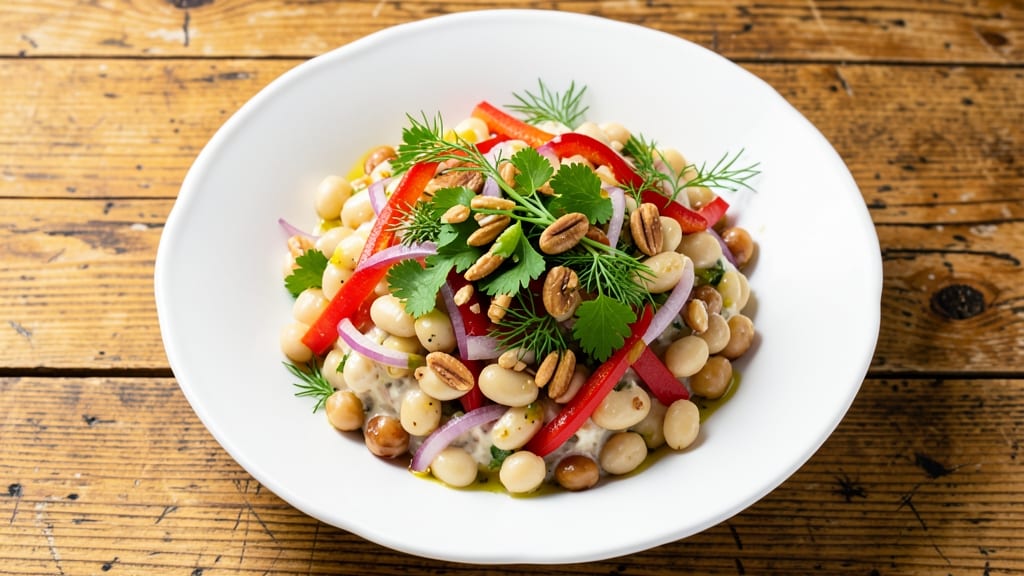 Tasty Bean Salad Recipe: Bold Herbs and Crunchy Veggies Fusion