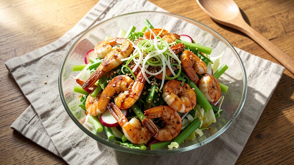 Chinese Shrimp and Celery Salad Recipe: Crisp Crowns Meet Smoky Sesame Dressing