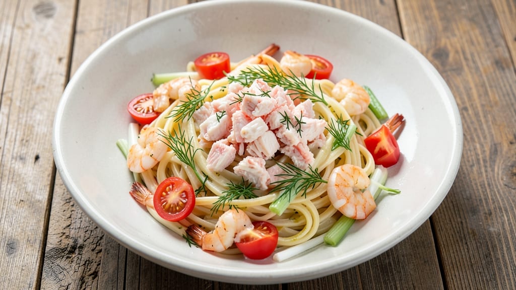 Cold Seafood Pasta Salad Recipe With Crabmeat And Shrimp: Bite-Sized Luxury in Under 30 Minutes