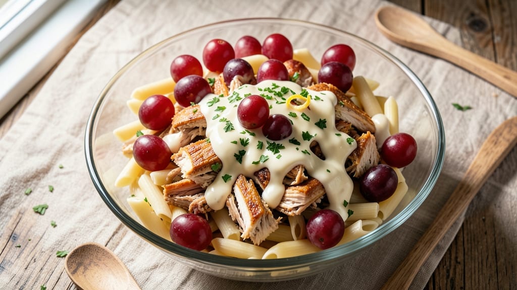 Cold Chicken Pasta Salad Recipe With Mayo And Grapes: Sweet-Tart Bite That Stays Fresh All Day