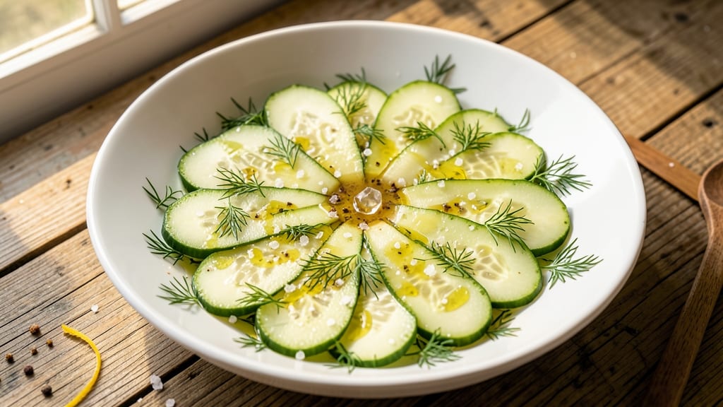 Accordion Cucumber Salad Recipe: Crisp Celery Crowns and Zesty Dill-Lime Dressing