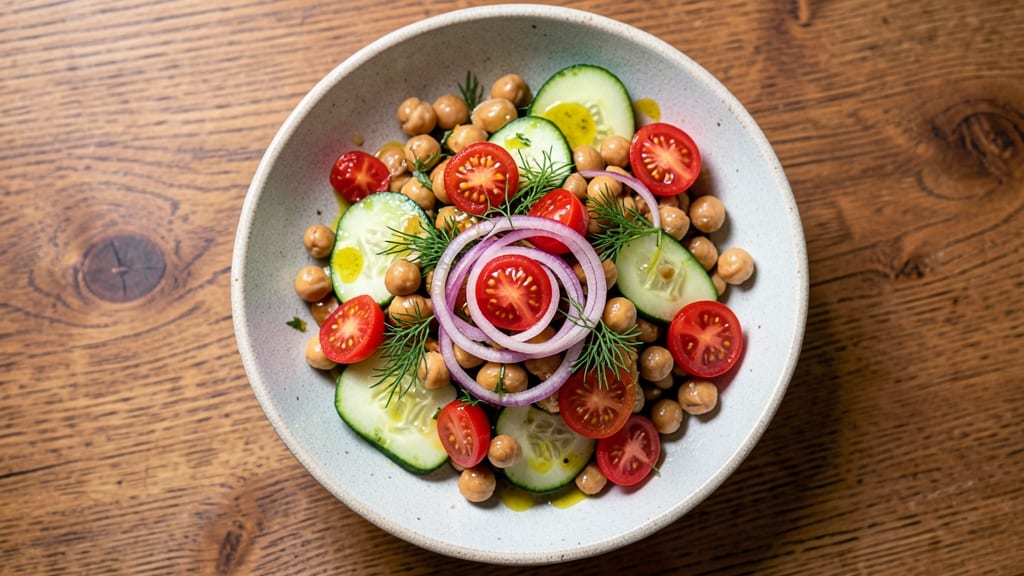 Chickpea, Cucumber, and Tomato Salad Recipe: Mediterranean Crunch Without Mayo