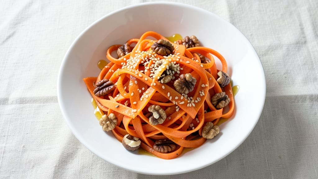 Cassie Yeung's Carrot Ribbon Salad Recipe: Sweet-Glazed Carrots and Crunchy Walnut Magic
