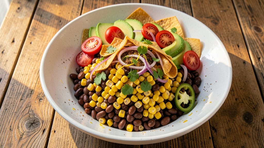 Taco Salad Recipe With Beans and Corn: Crunchy Toppings and Smoky Layers