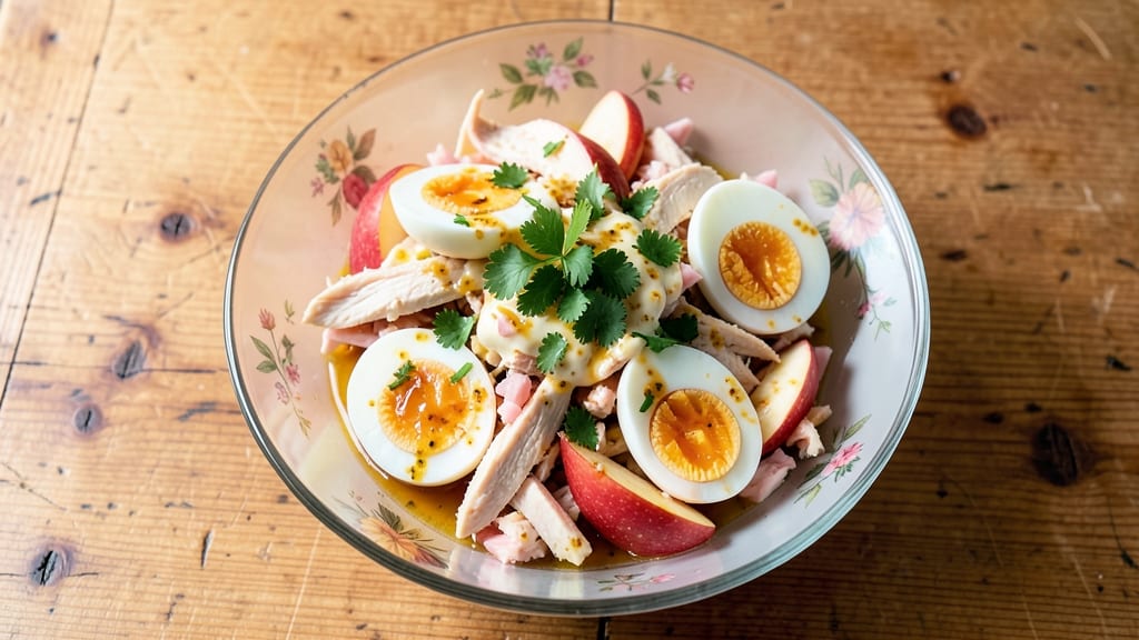 Chicken Salad with Eggs and Apples Recipe: Crunchy Apple and Herb-Packed Bites