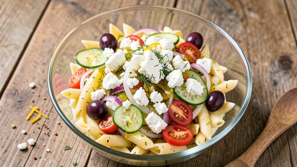 Cold Pasta Salad With Feta Recipe: Mediterranean Picnic Ready in 20 Minutes