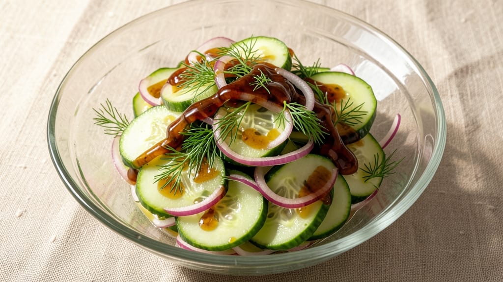 Sweet Vinegar Cucumber Salad Recipe: Balsamic Honey Glaze for Crunchy Freshness