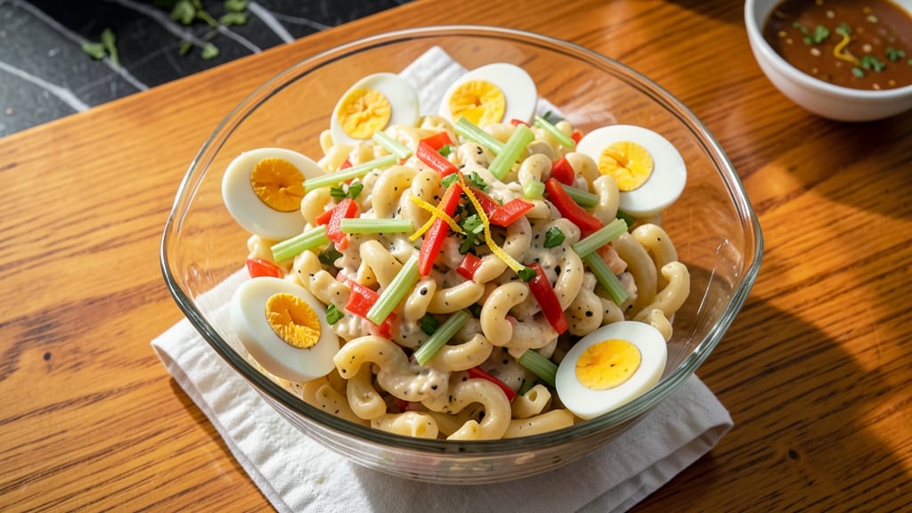 Classic American Macaroni Salad Recipe: Al Dente Noodles with Sweet-Tart Celery Crunch
